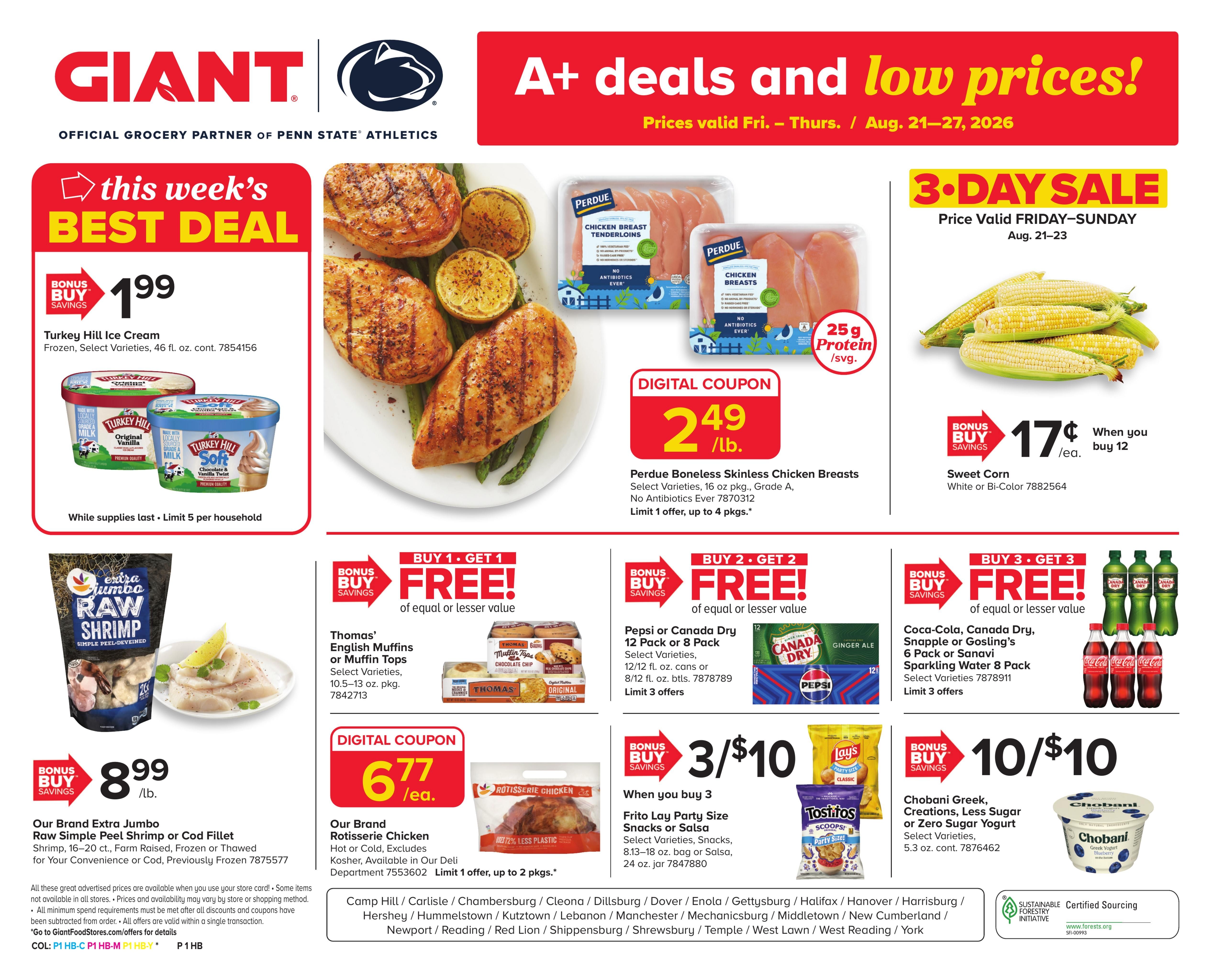 Giant Food Stores (Hagerstown–Scotland Area, MD–PA) Weekly Ad August 21 - 27, 2026