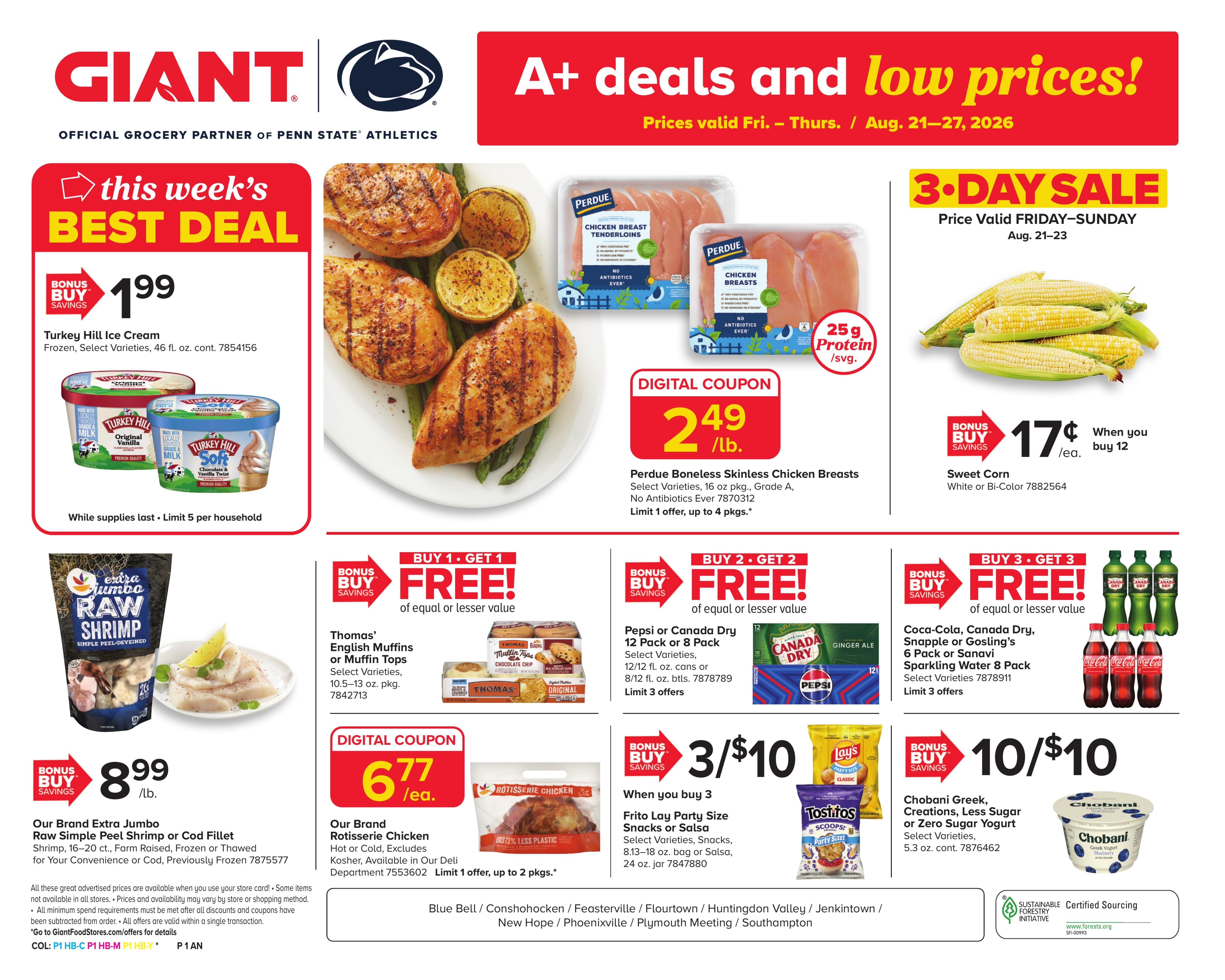 Giant Food Stores (Edison–Conshohocken Area, NJ–PA) Weekly Ad August 21 - 27, 2026
