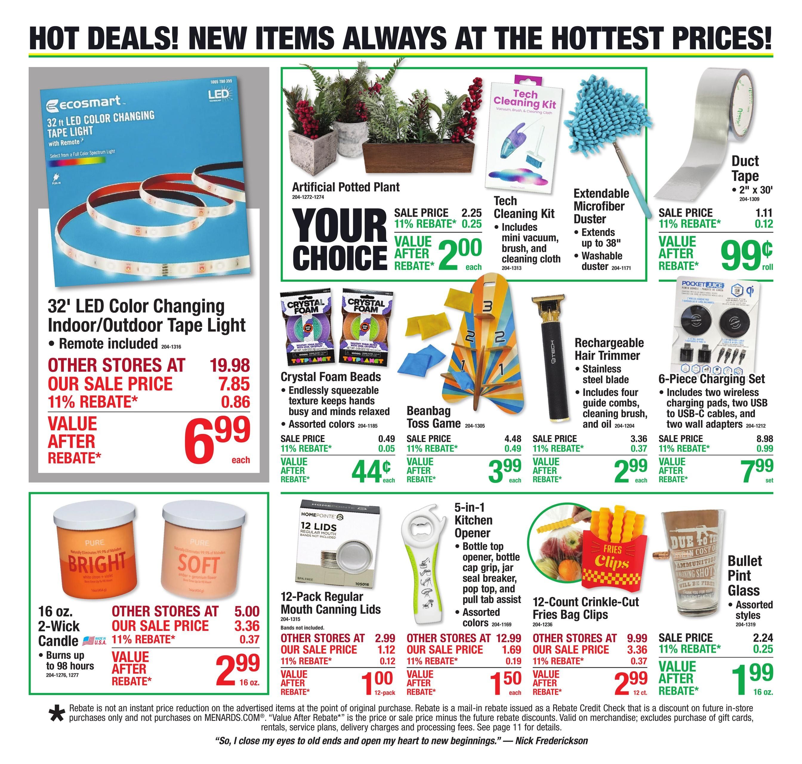 Menards (Ashland–Duluth Area, MN–WI) 11% Rebate Sale Weekly Ad August 19 - 31, 2026