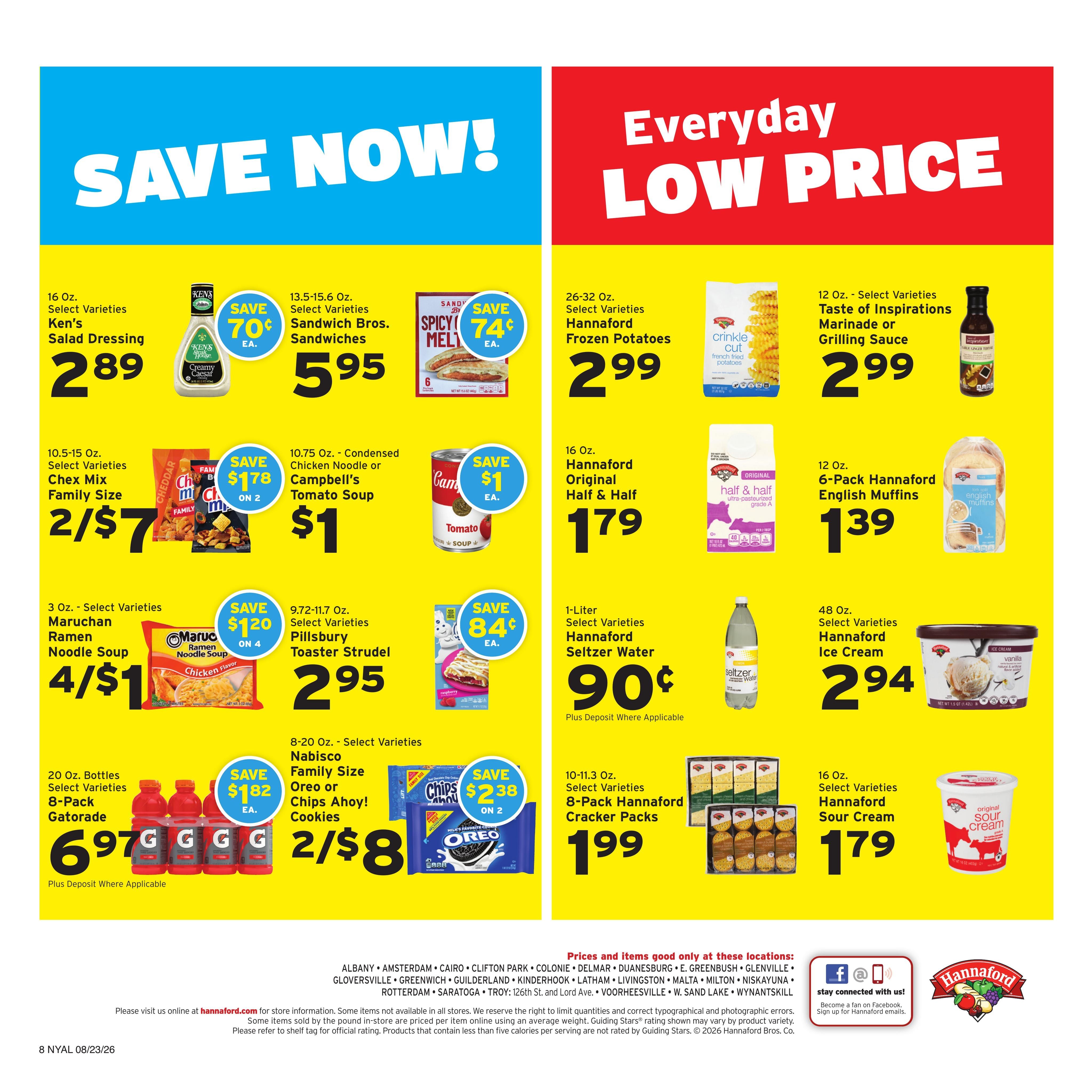 Hannaford (Albany Area, NY) Week 35 Weekly Ad August 23 - 29, 2026