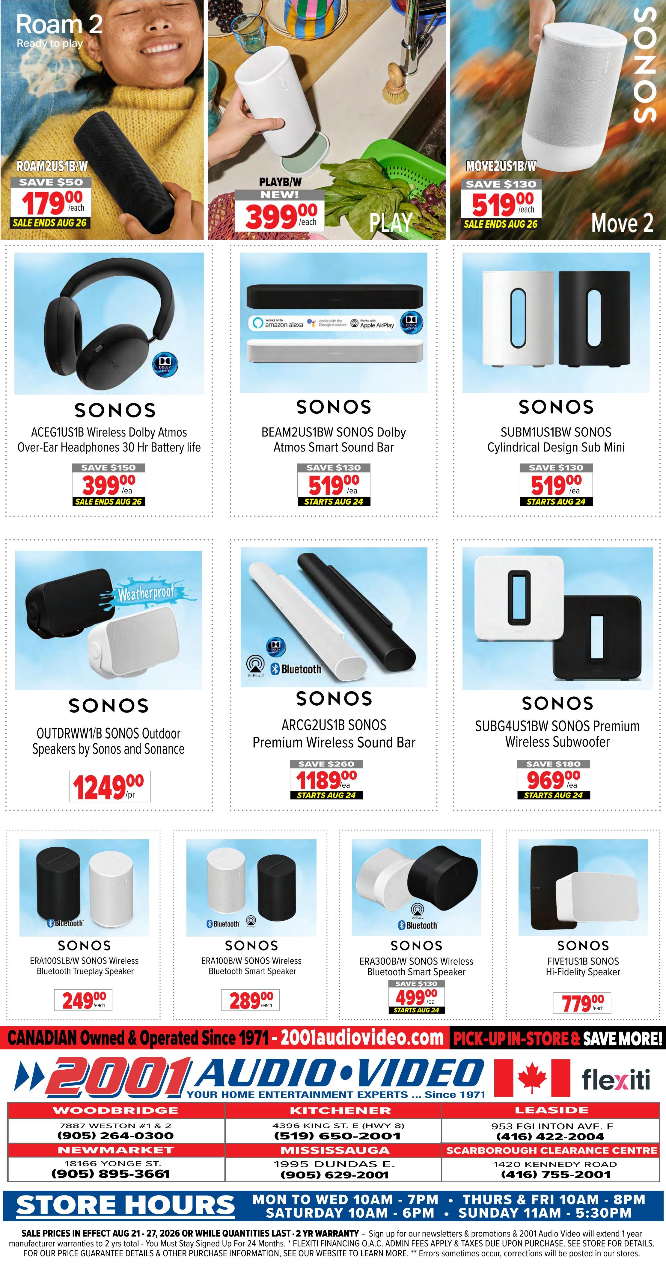 2001 Audio Video Flyer August 21 to 27