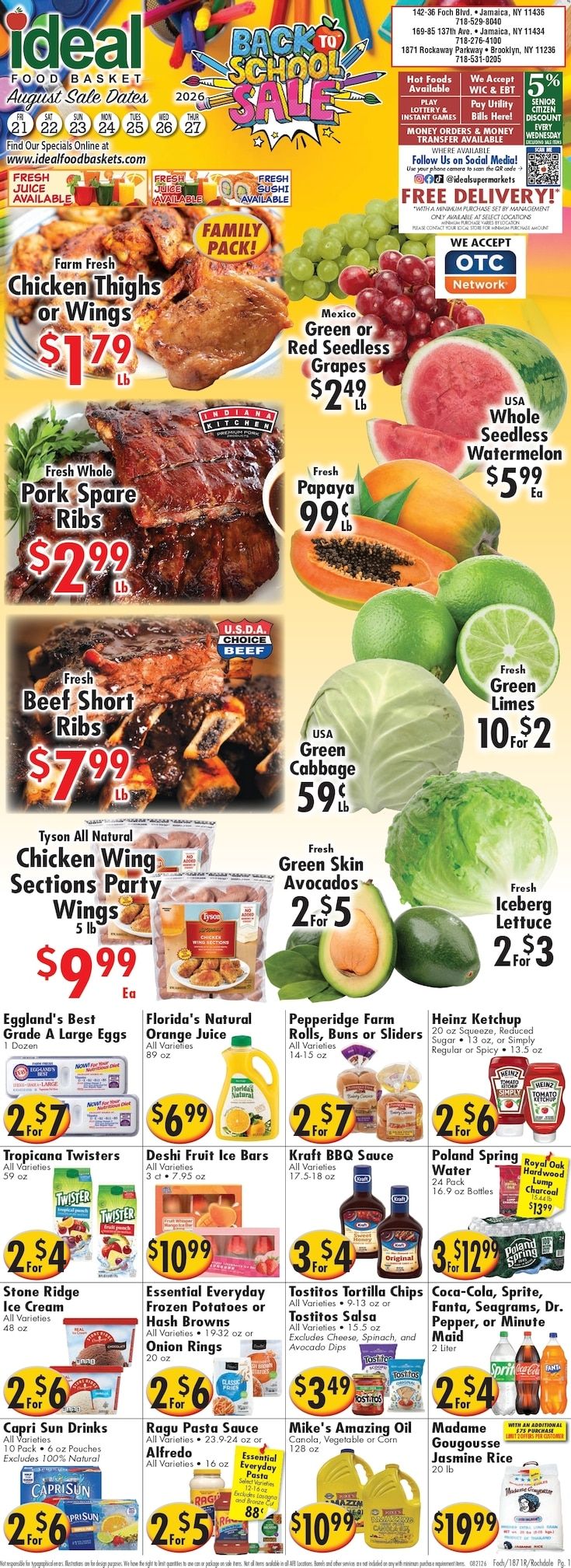 Ideal Food Basket (Brooklyn and Jamaica, NY) Weekly Ad August 21 - 27, 2026