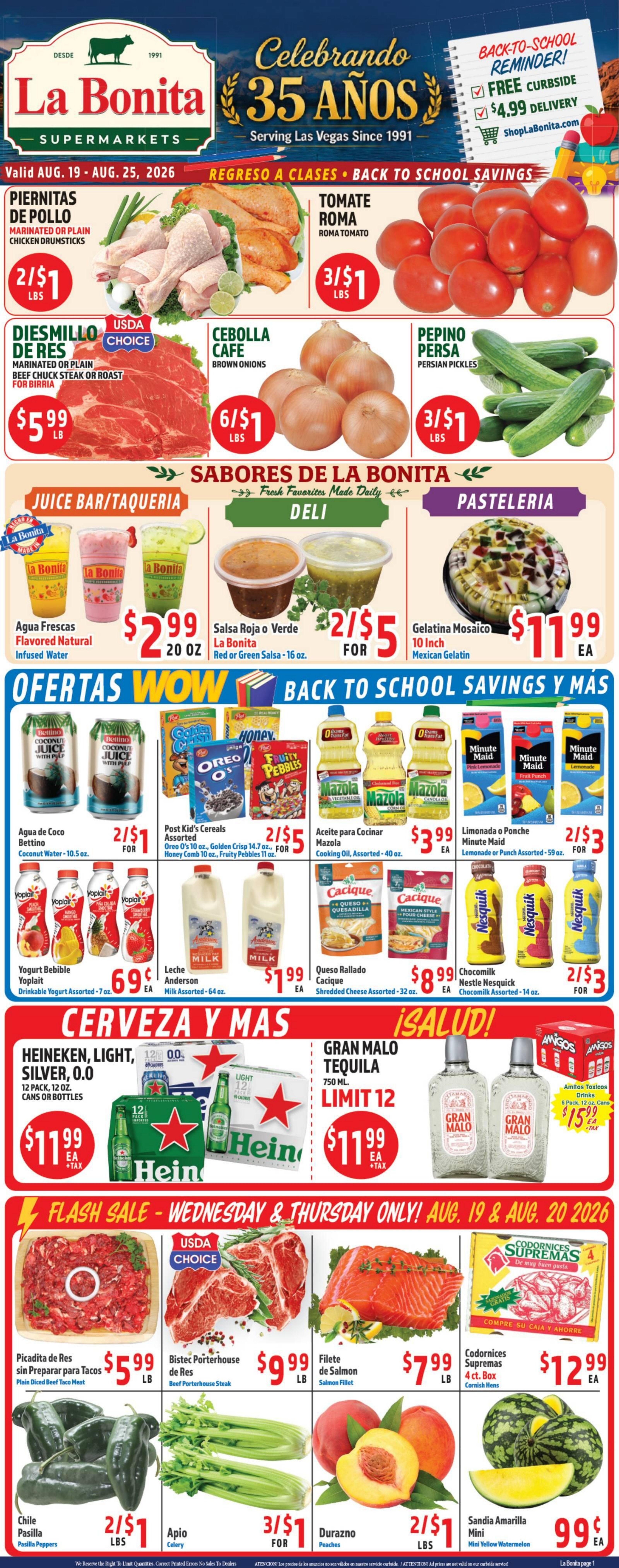 La Bonita Supermarkets Weekly Ad August 19 - 25, 2026