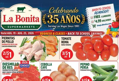 La Bonita Supermarkets Weekly Ad August 19 - 25, 2026