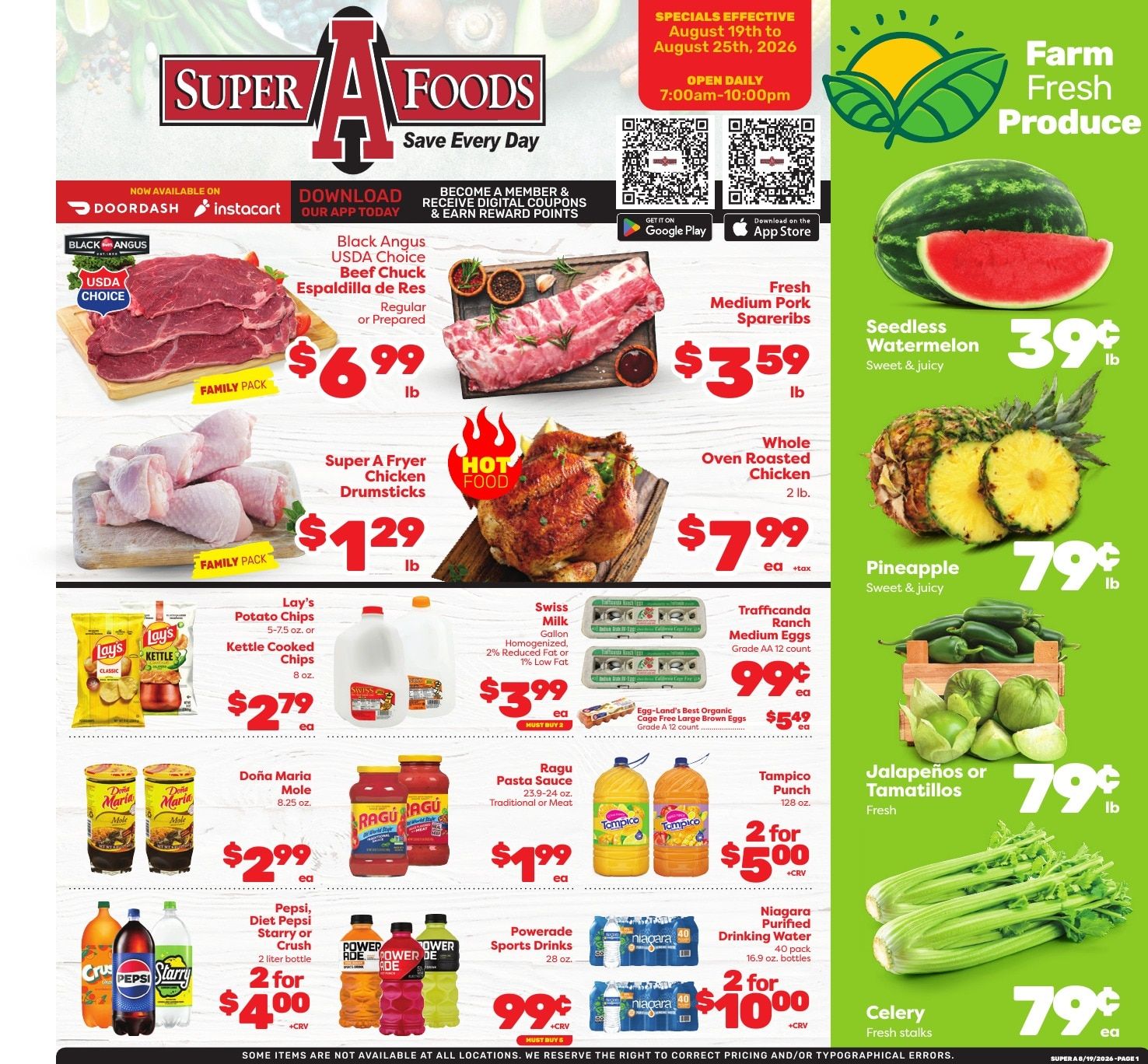 Super A Foods Weekly Ad August 19 - 25, 2026