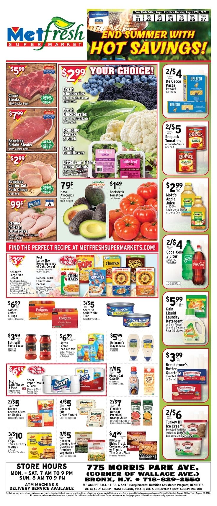 Met Foodmarkets (775 Morris Park Ave, Bronx, NY) Weekly Ad August 21 - 27, 2026