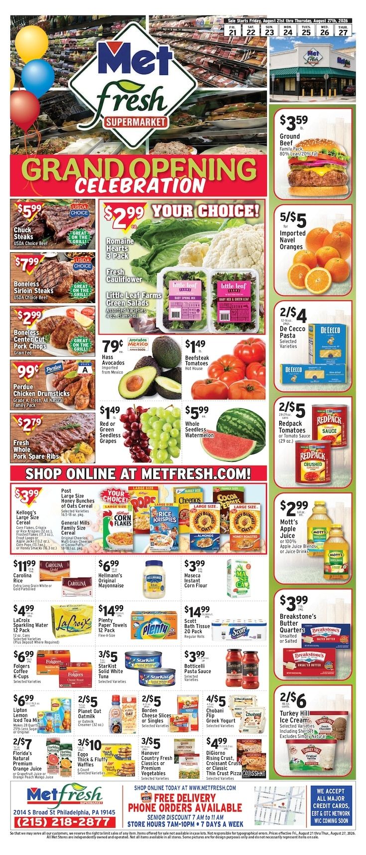 Met Foodmarkets (Philadelphia, PA) Weekly Ad August 21 - 27, 2026