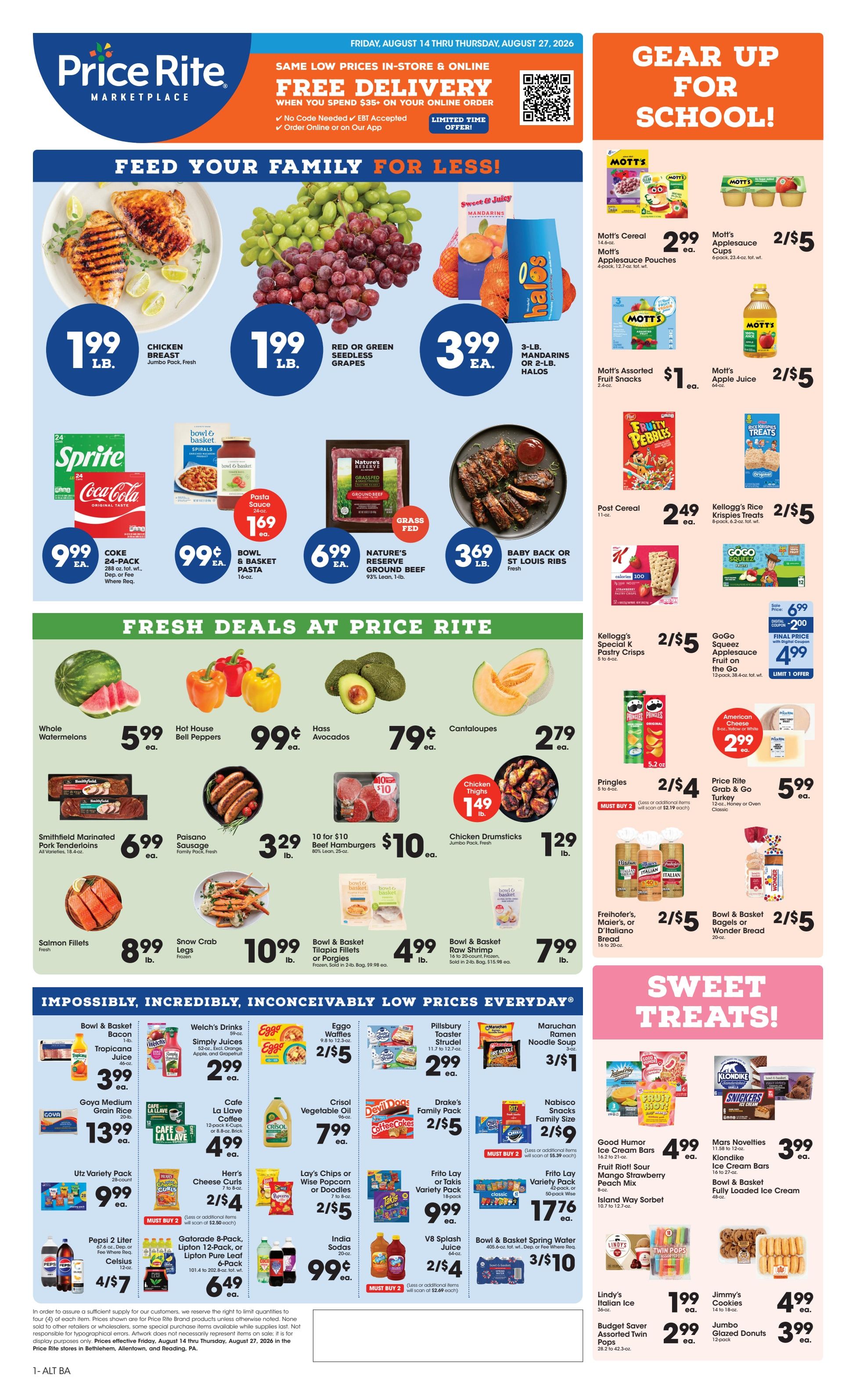Price Rite (1720 South 4th Street, Allentown, PA) Weekly Ad August 14 - 27, 2026