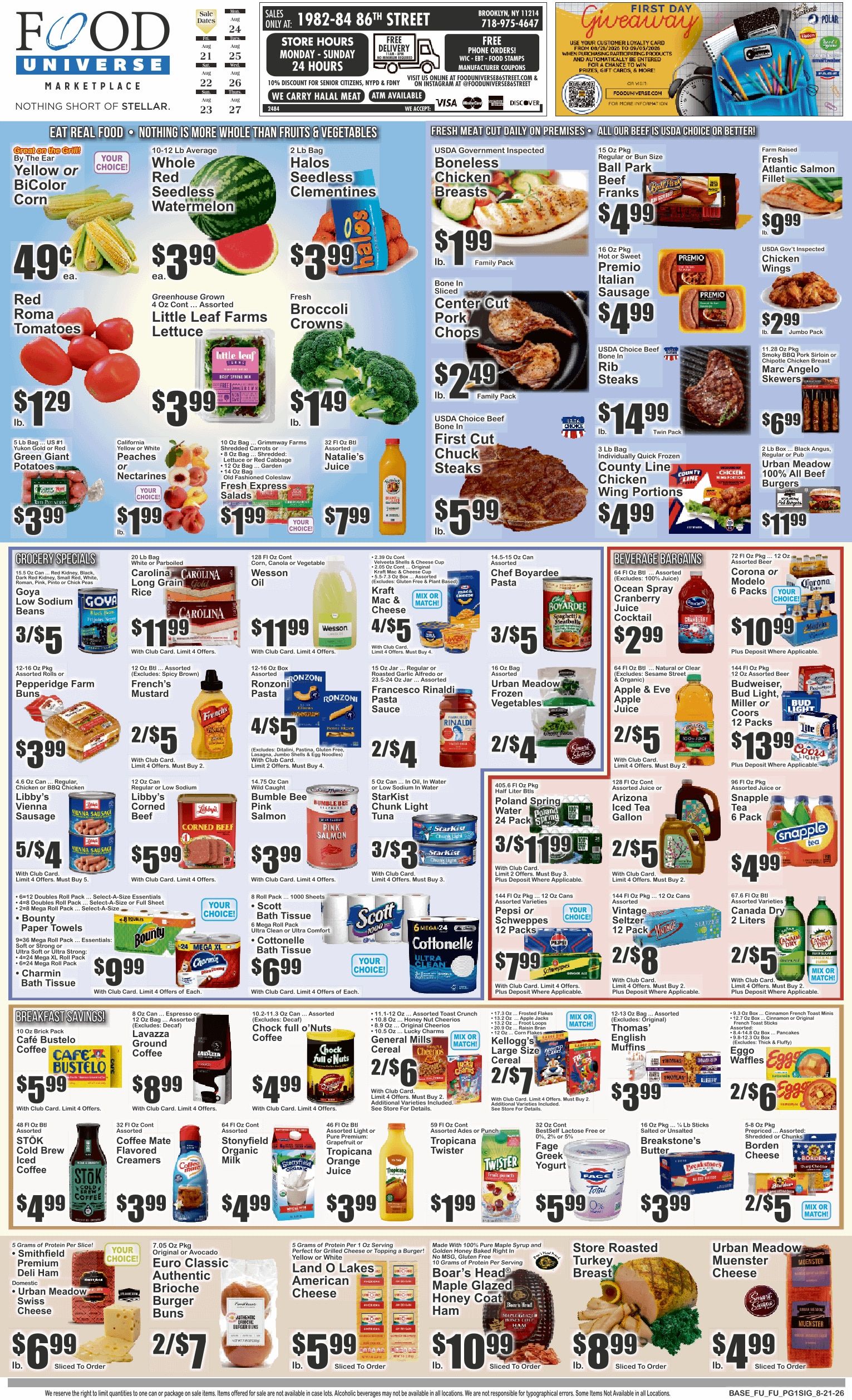 Food Universe (1982-84 86th Street, Brooklyn, NY) Weekly Ad August 21 - 27, 2026