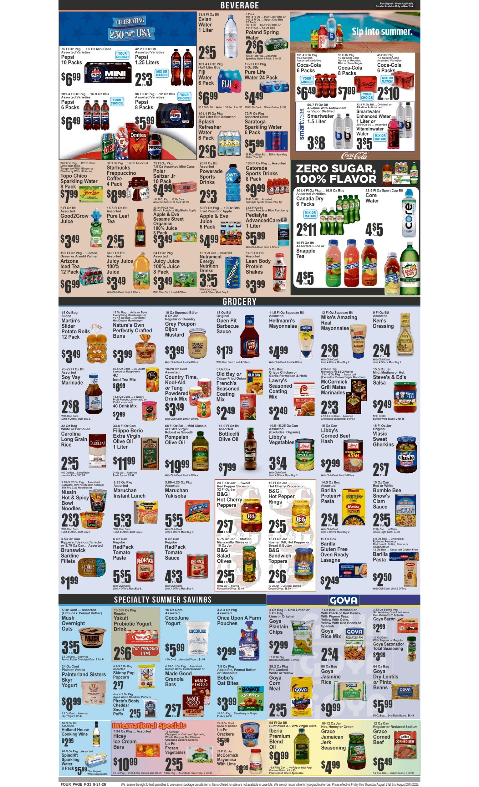 Food Universe (243 Schenactady Ave., Brooklyn, NY) Weekly Ad August 21 - 27, 2026