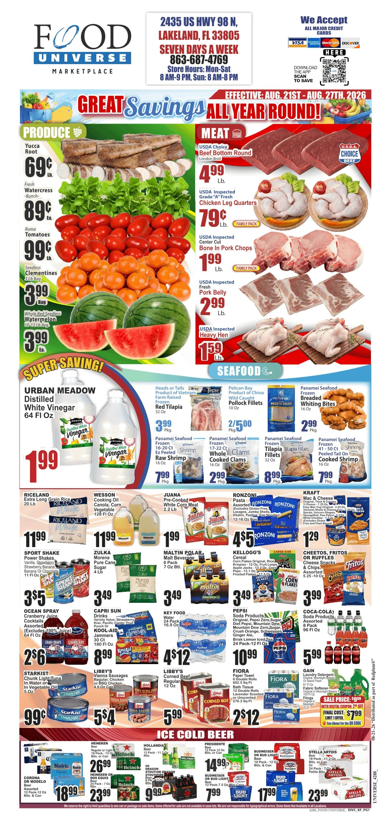 Food Universe (Lakeland, FL) Weekly Ad August 21 - 27, 2026
