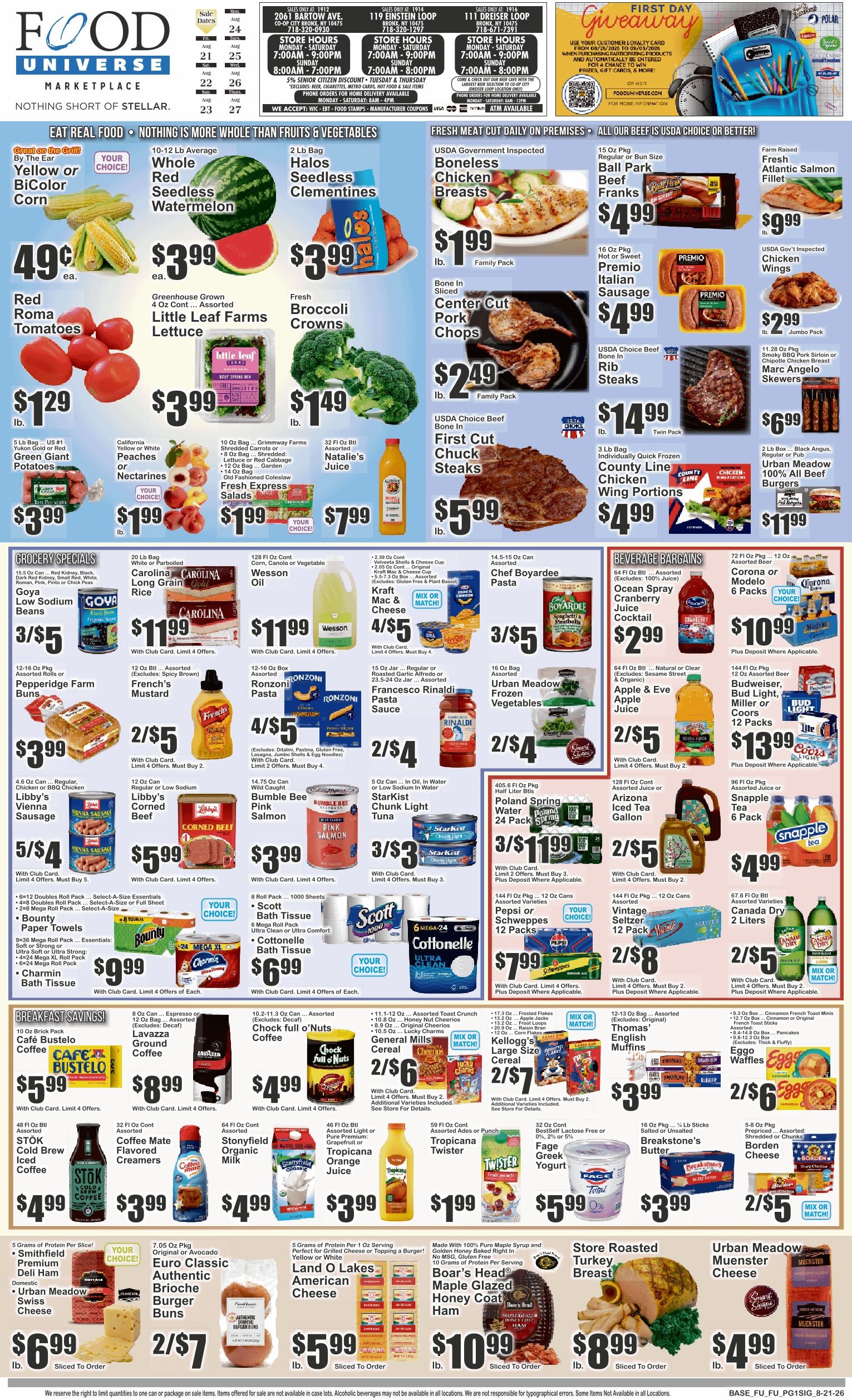 Food Universe Weekly Ad August 21 - 27, 2026