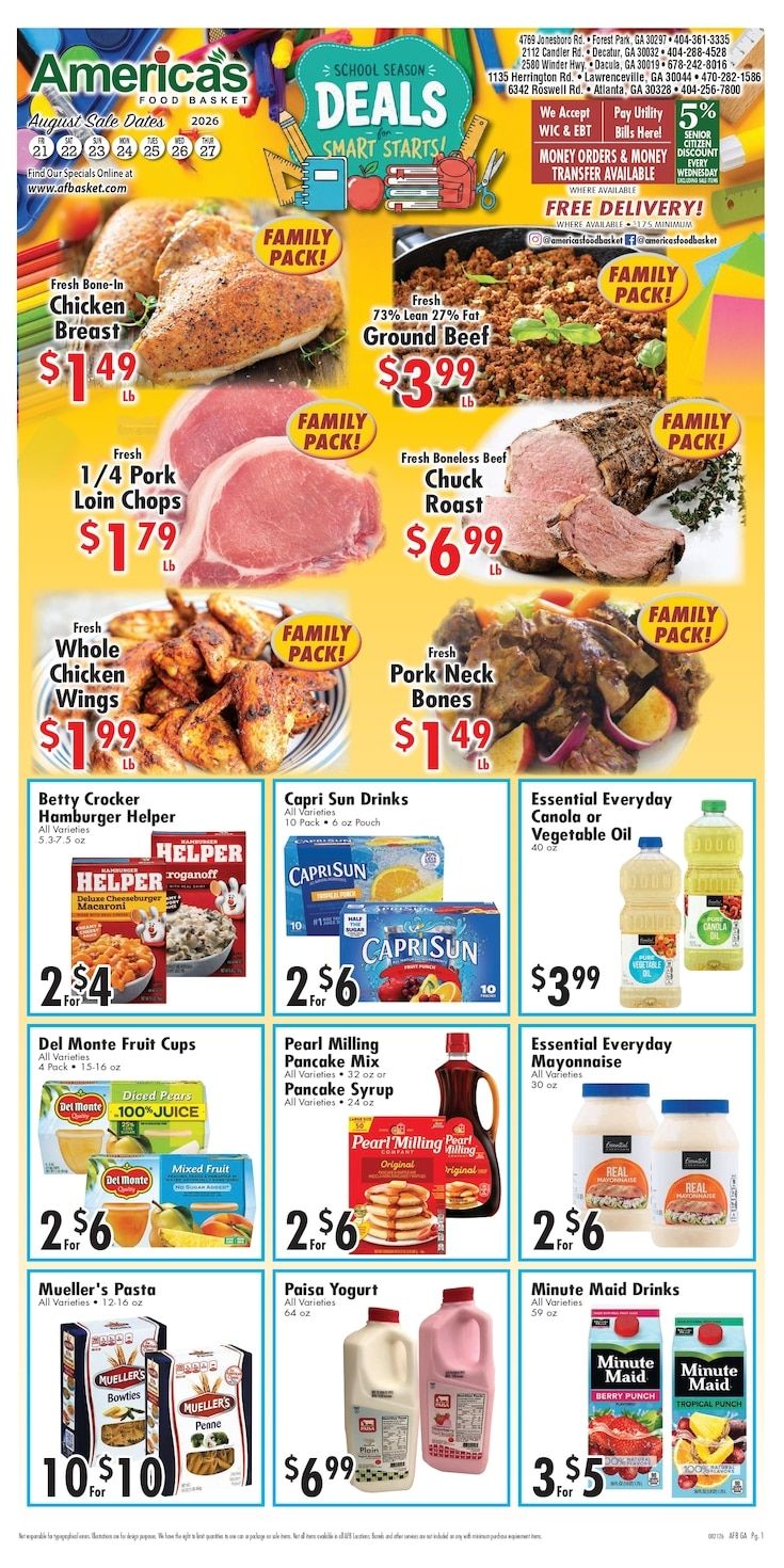 America's Food Basket (Georgia) Weekly Ad August 21 - 27, 2026