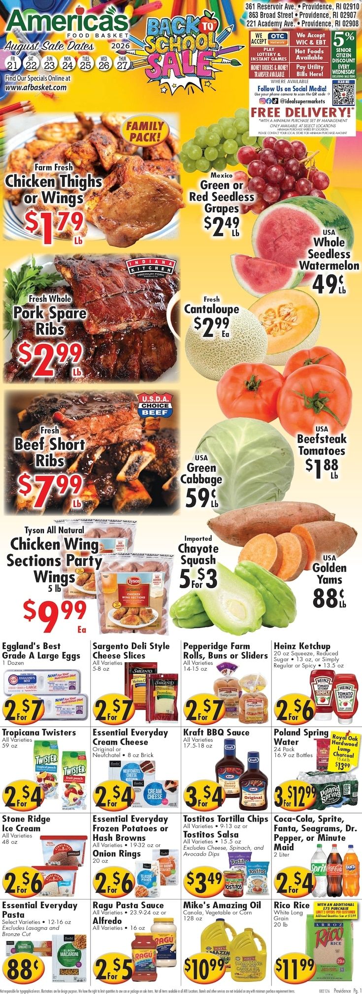 America's Food Basket (Rhode Island) Weekly Ad August 21 - 27, 2026