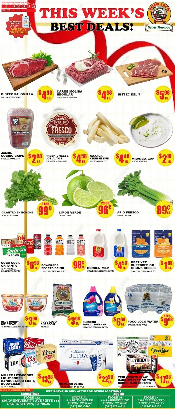 Poco Loco Supermercado (Austin and Georgetown, TX) Weekly Ad August 19 - 25, 2026