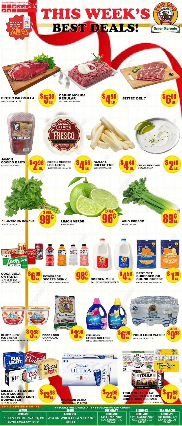 Poco Loco Supermercado (Elgin and other locations, TX) Weekly Ad August 19 - 25, 2026