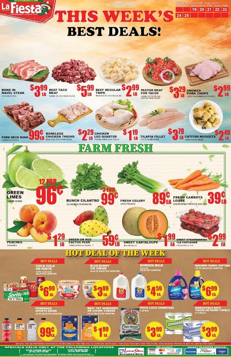 Poco Loco Supermercado (Texas) Weekly Ad August 19 - 25, 2026