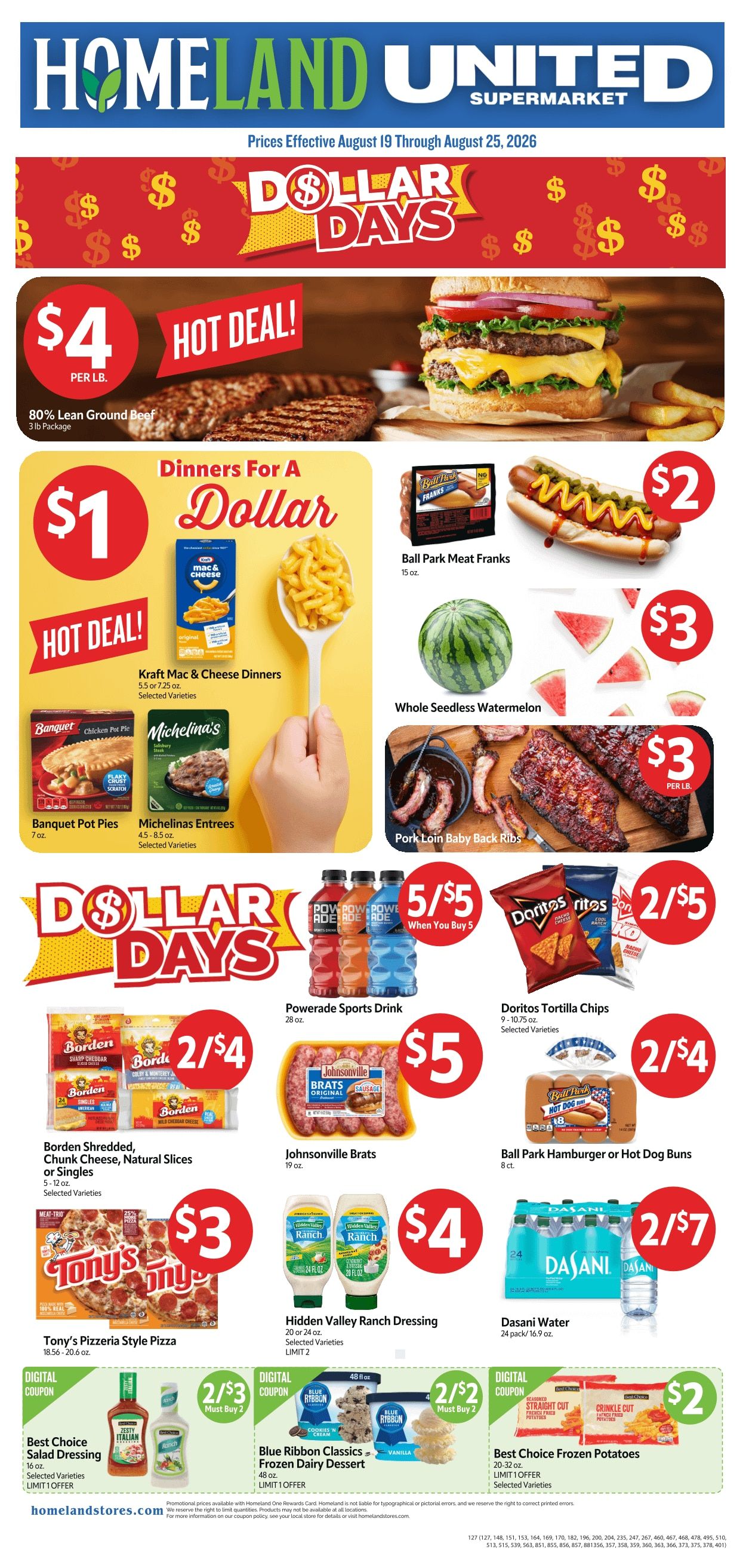 Homeland Stores (Justin, TX) Weekly Ad August 19 - 25, 2026