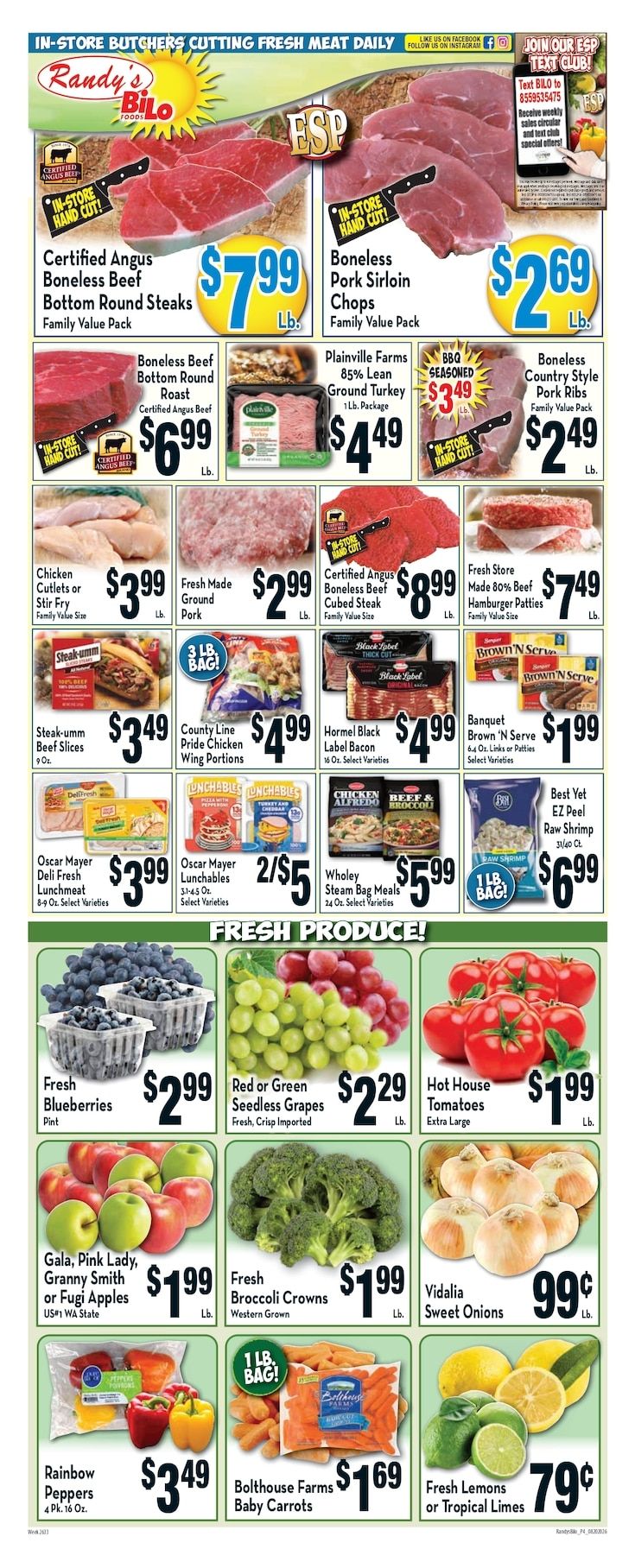 Randy's BiLo Weekly Ad August 20 - 26, 2026