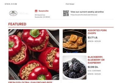 Susanville Supermarket IGA Weekly Ad August 19 - 25, 2026