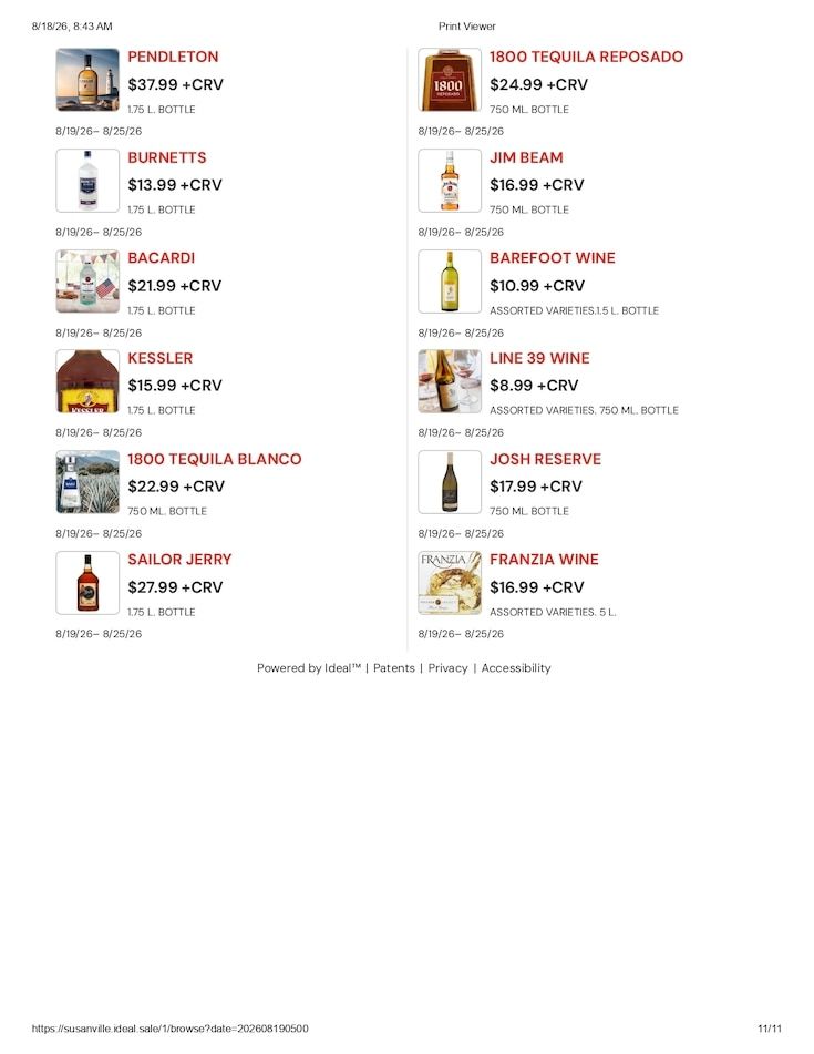 Susanville Supermarket IGA Weekly Ad August 19 - 25, 2026