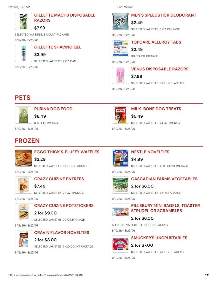 Susanville Supermarket IGA Weekly Ad August 19 - 25, 2026