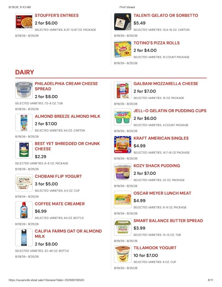 Susanville Supermarket IGA Weekly Ad August 19 - 25, 2026