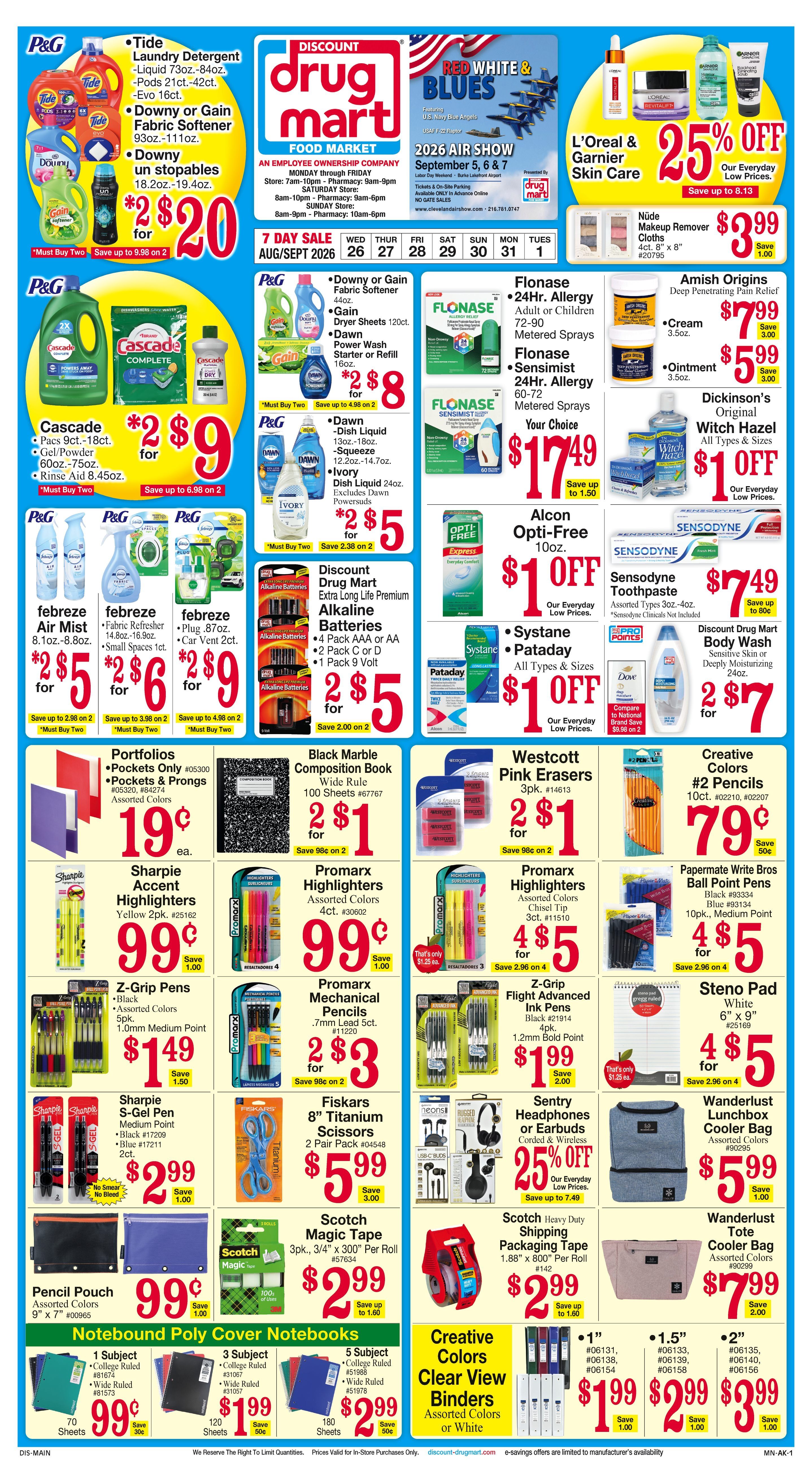 Discount Drug Mart (Ohio) Weekly Ad August 26 - September 1, 2026