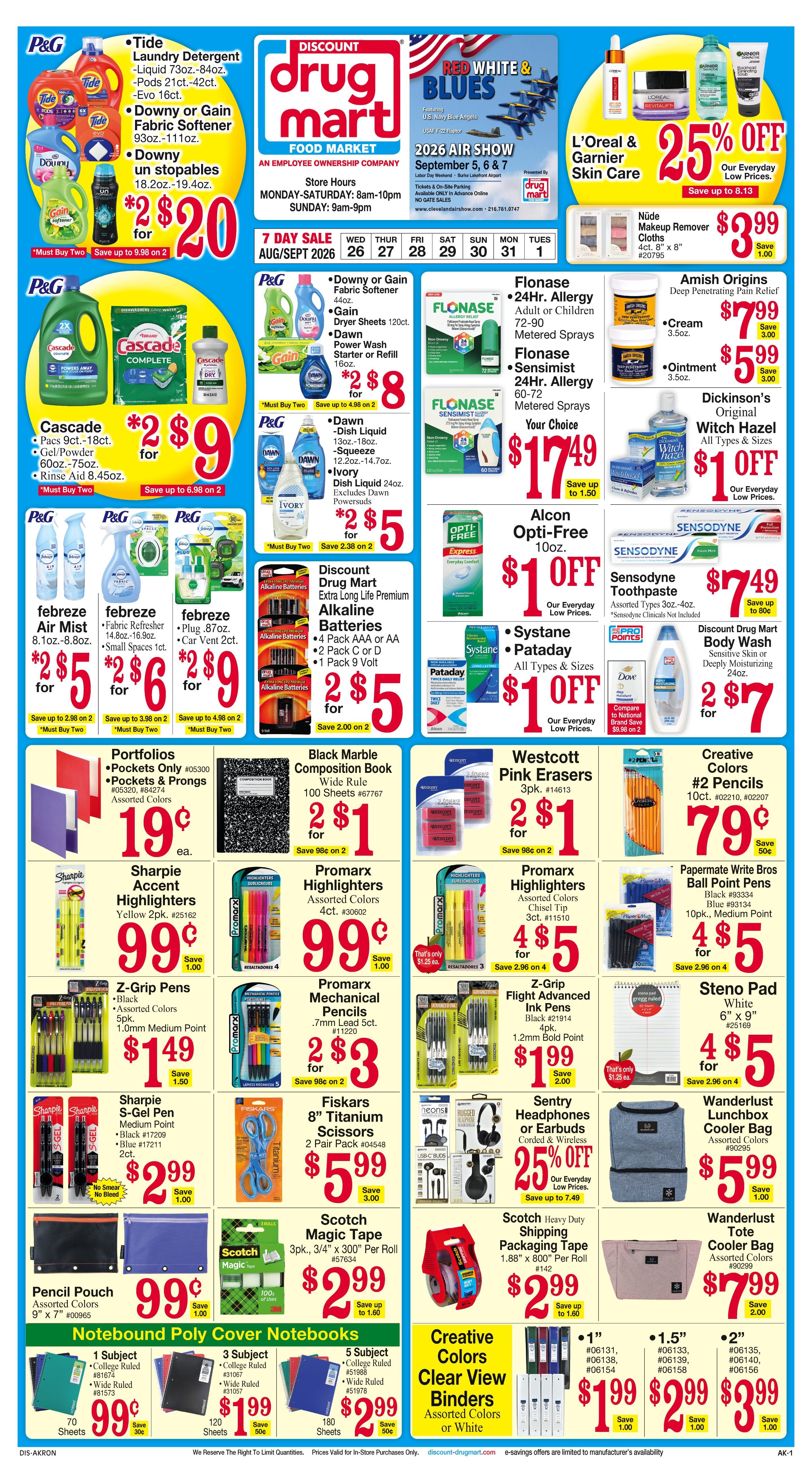 Discount Drug Mart (Ohio) Weekly Ad August 26 - September 1, 2026
