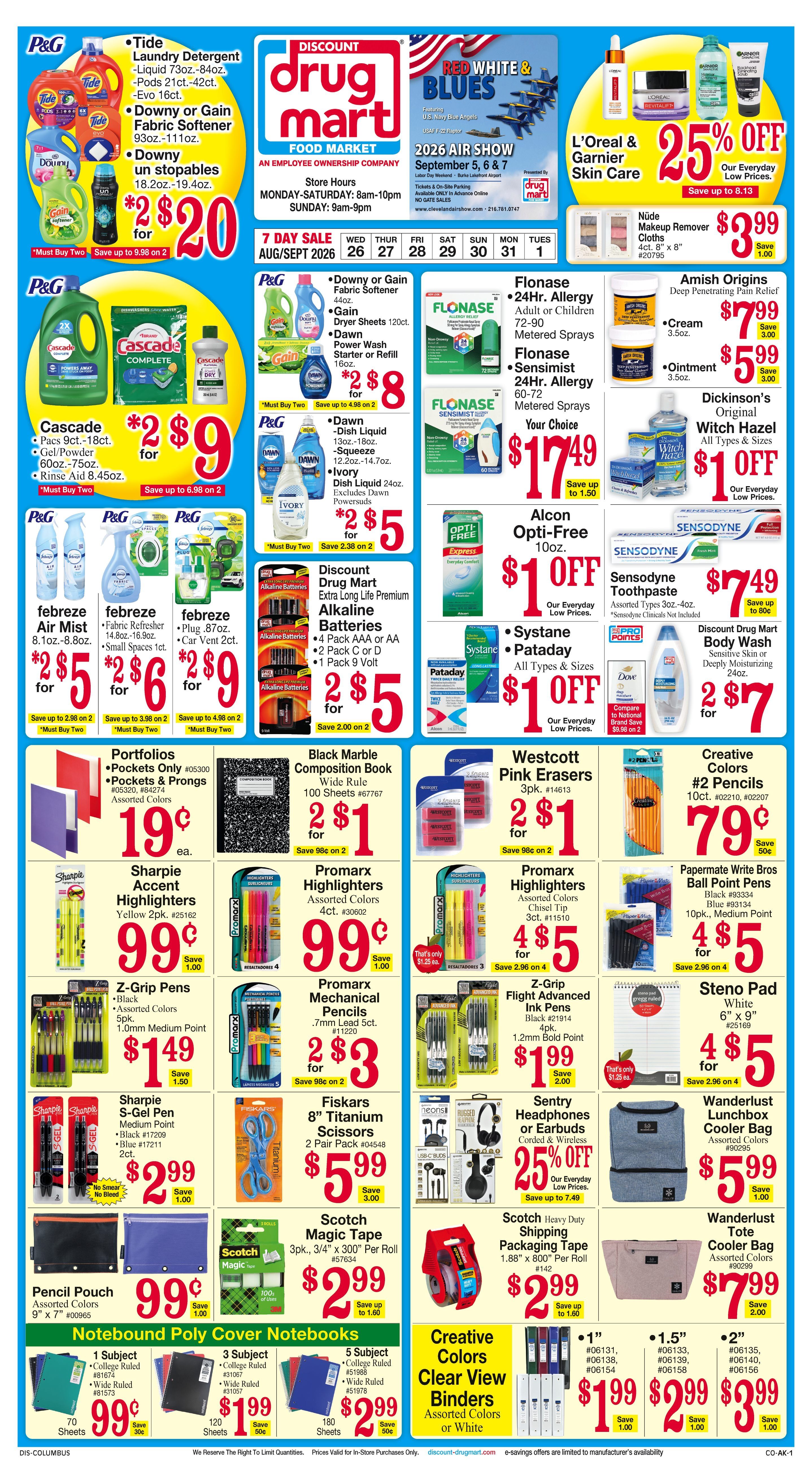 Discount Drug Mart (Ohio) Weekly Ad August 26 - September 1, 2026