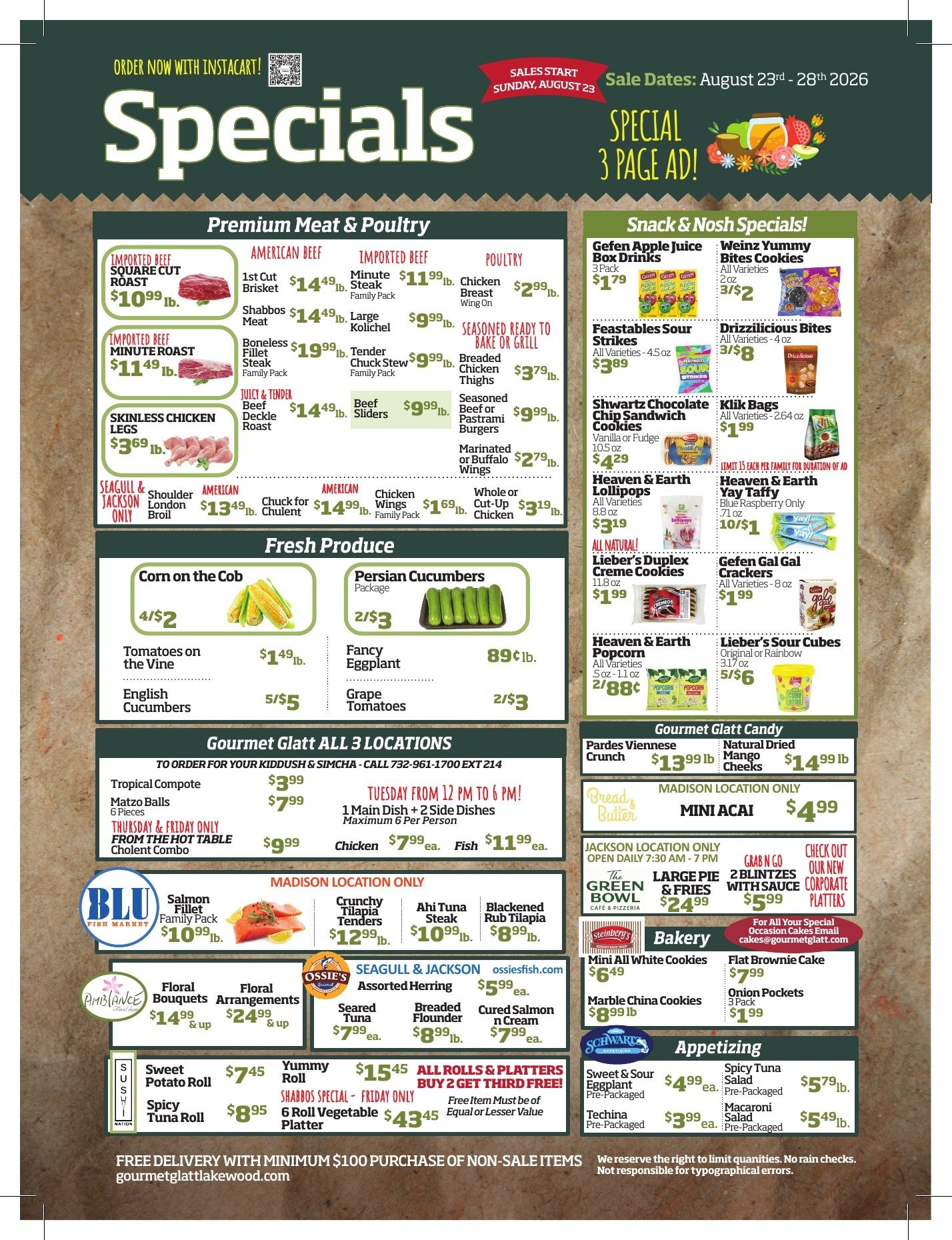 Gourmet Glatt (New Jersey) Weekly Ad August 22 - 28, 2026