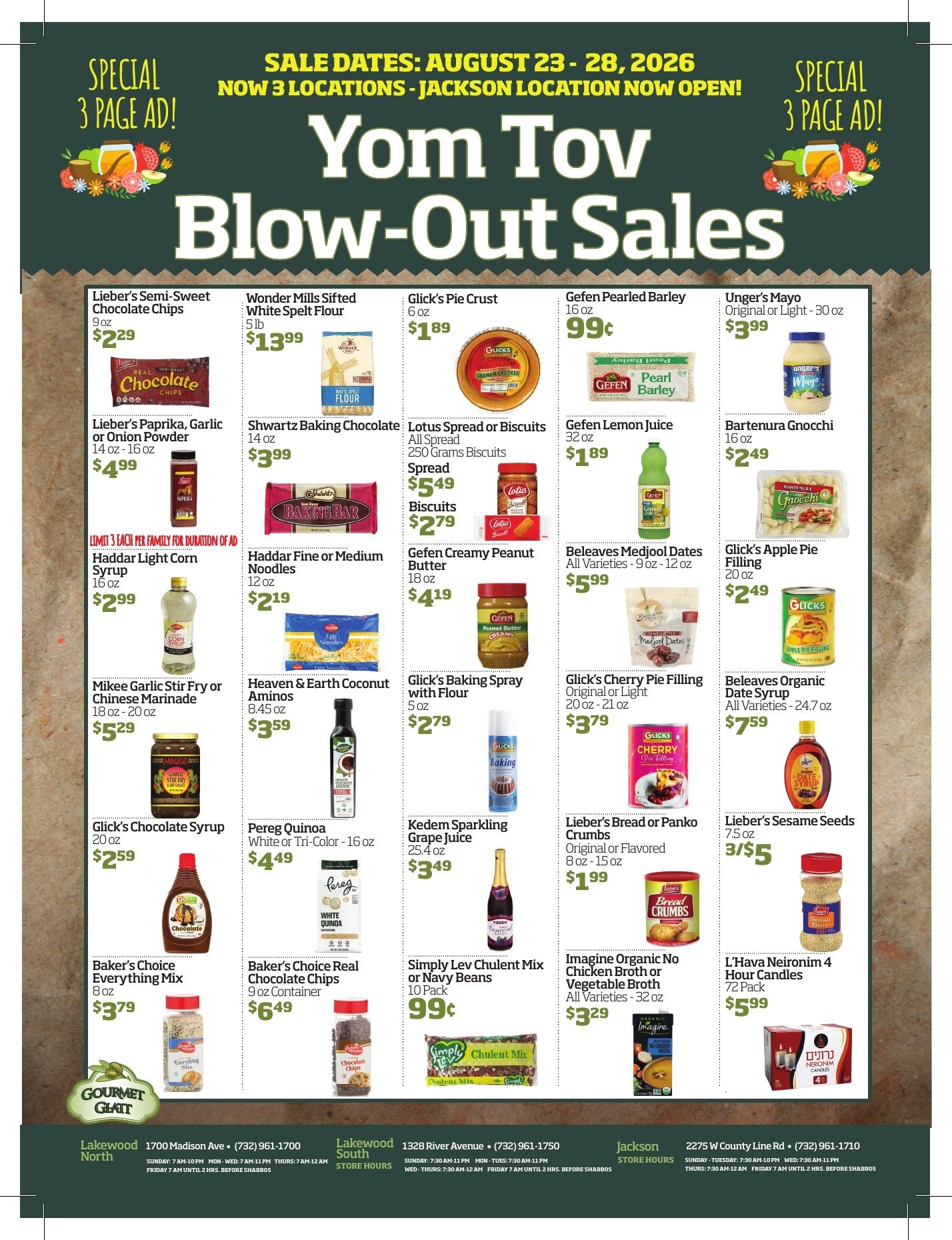Gourmet Glatt (New Jersey) Weekly Ad August 22 - 28, 2026