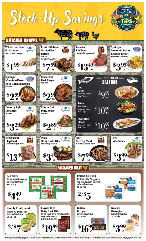 Tops Marketplace Weekly Ad August 21 - 27, 2026