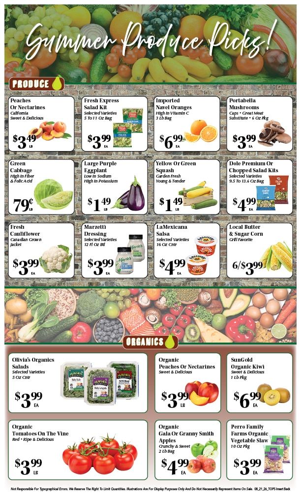 Tops Marketplace Weekly Ad August 21 - 27, 2026