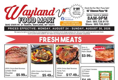 Wayland Food Mart Weekly Ad August 24 - 30, 2026