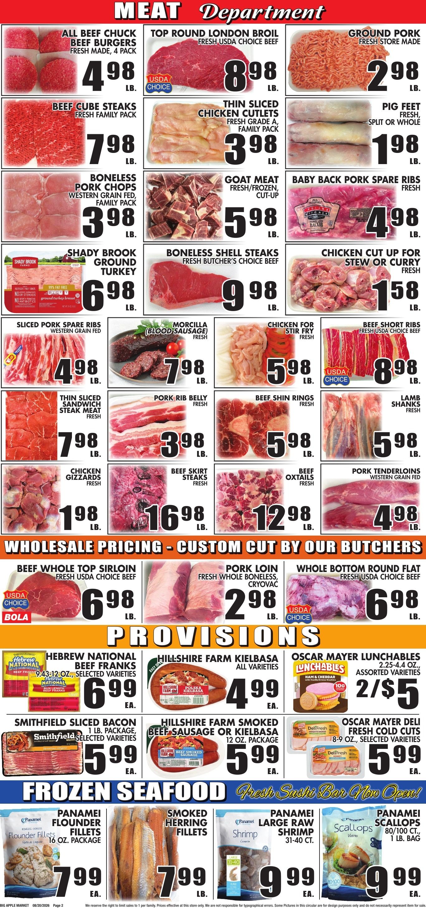 Big Apple Meat Market Weekly Ad August 20 - September 2, 2026