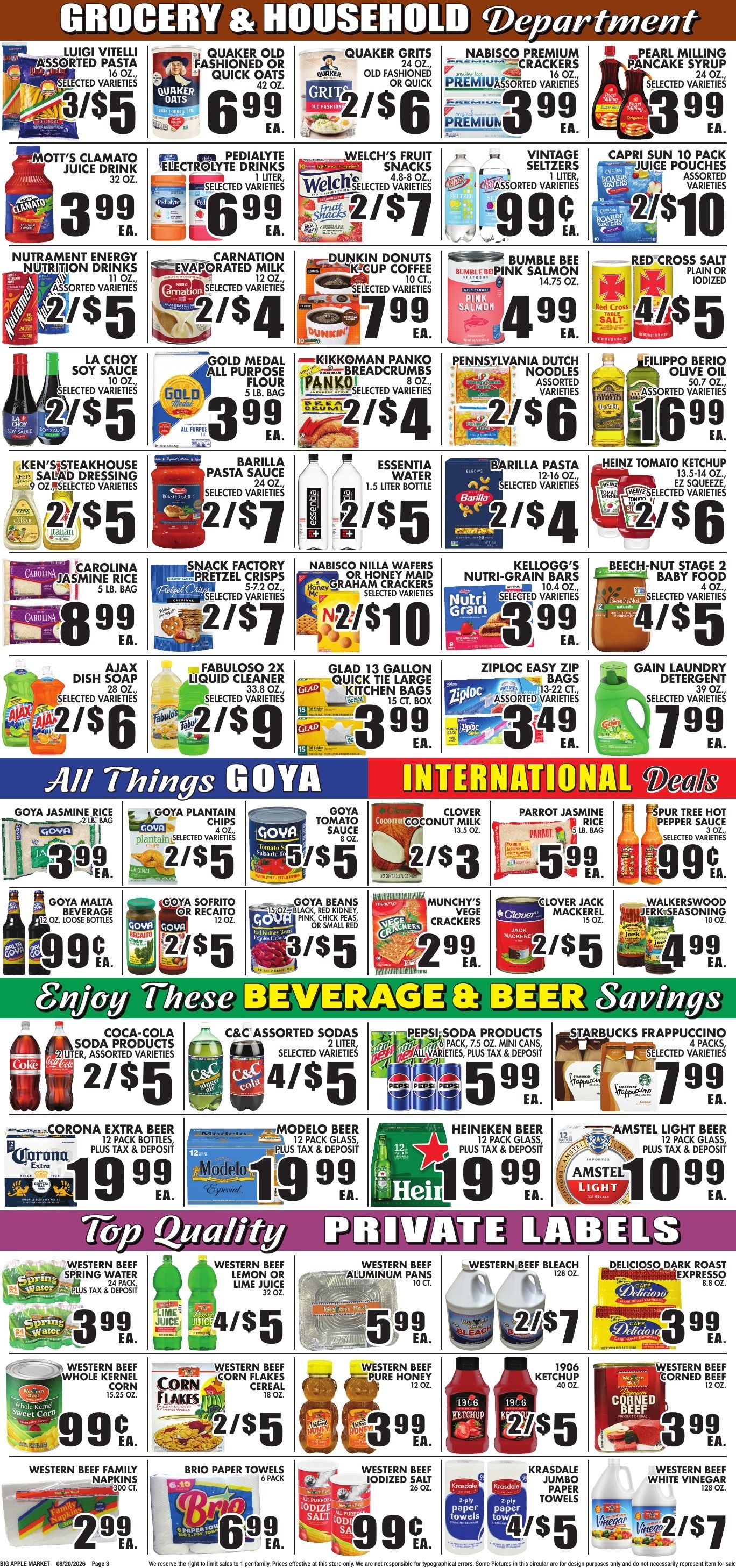 Big Apple Meat Market Weekly Ad August 20 - September 2, 2026