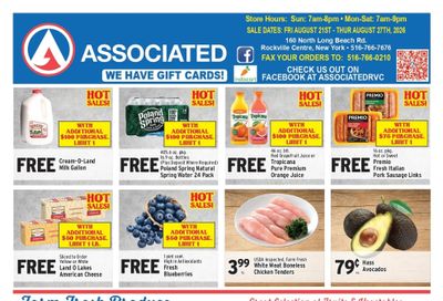 Associated Supermarkets (Carle Place–Hempstead Area, NY) Weekly Ad August 21 - 27, 2026