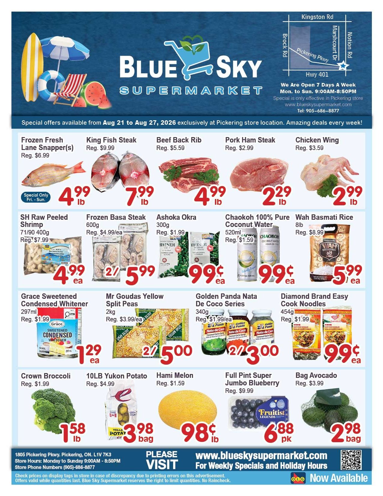 Blue Sky Supermarket (Pickering) Flyer August 21 to 27