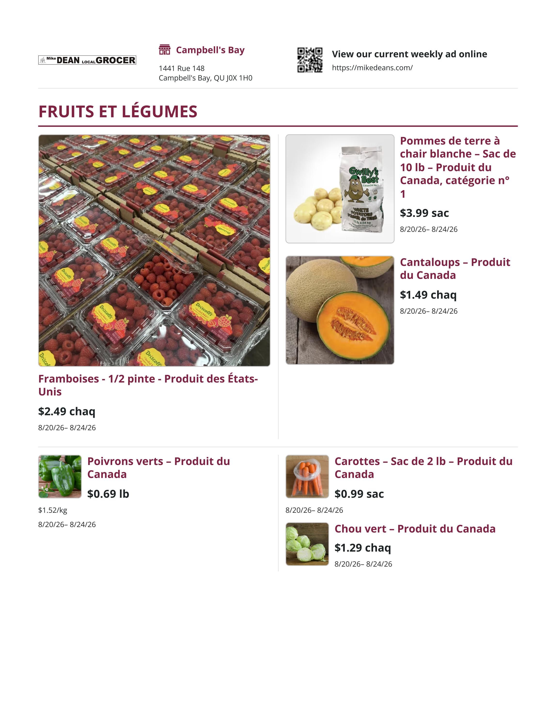 Mike Dean Local Grocer Flyer August 20 to 27