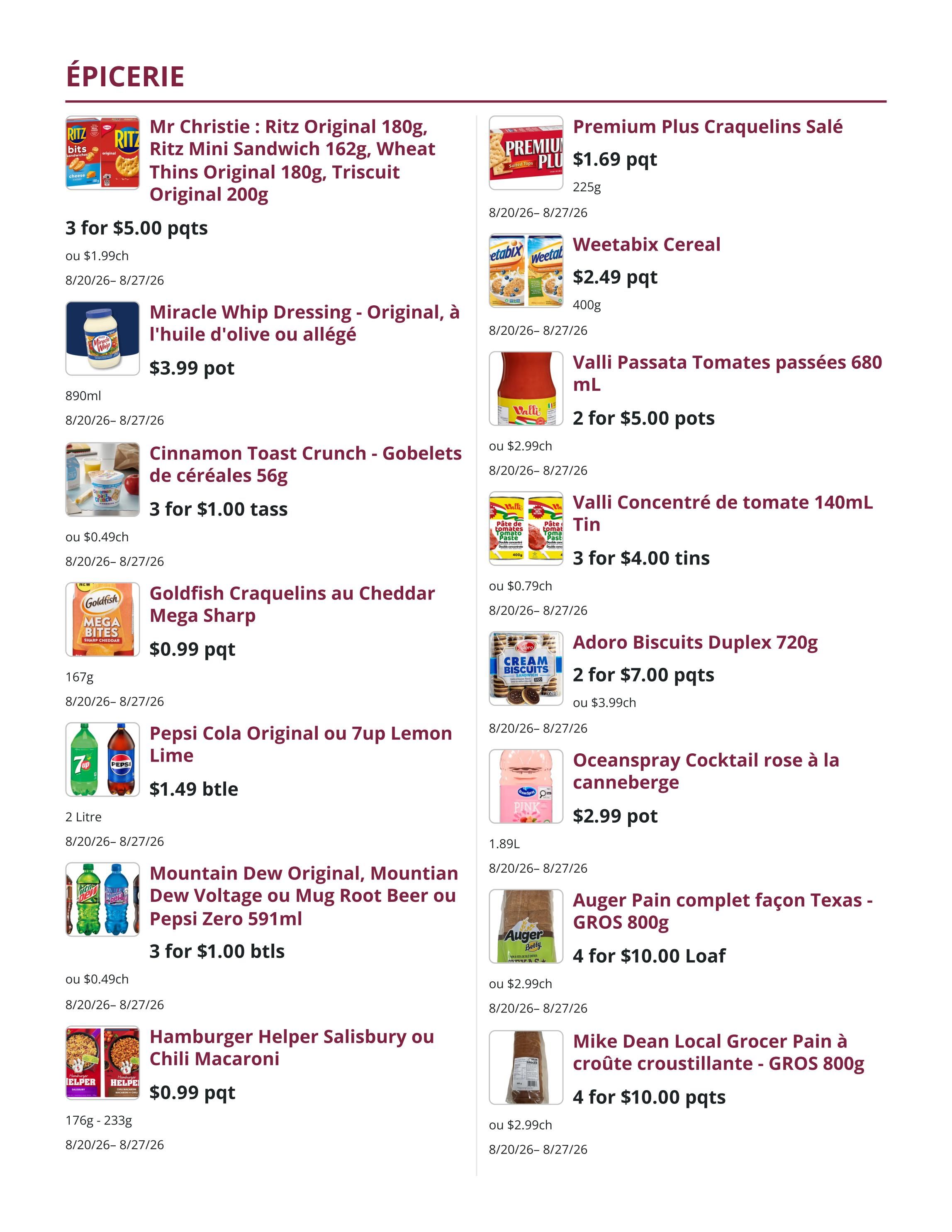 Mike Dean Local Grocer Flyer August 20 to 27