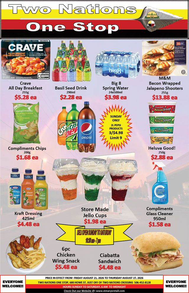 Two Nations One Stop Flyer August 21 to 27