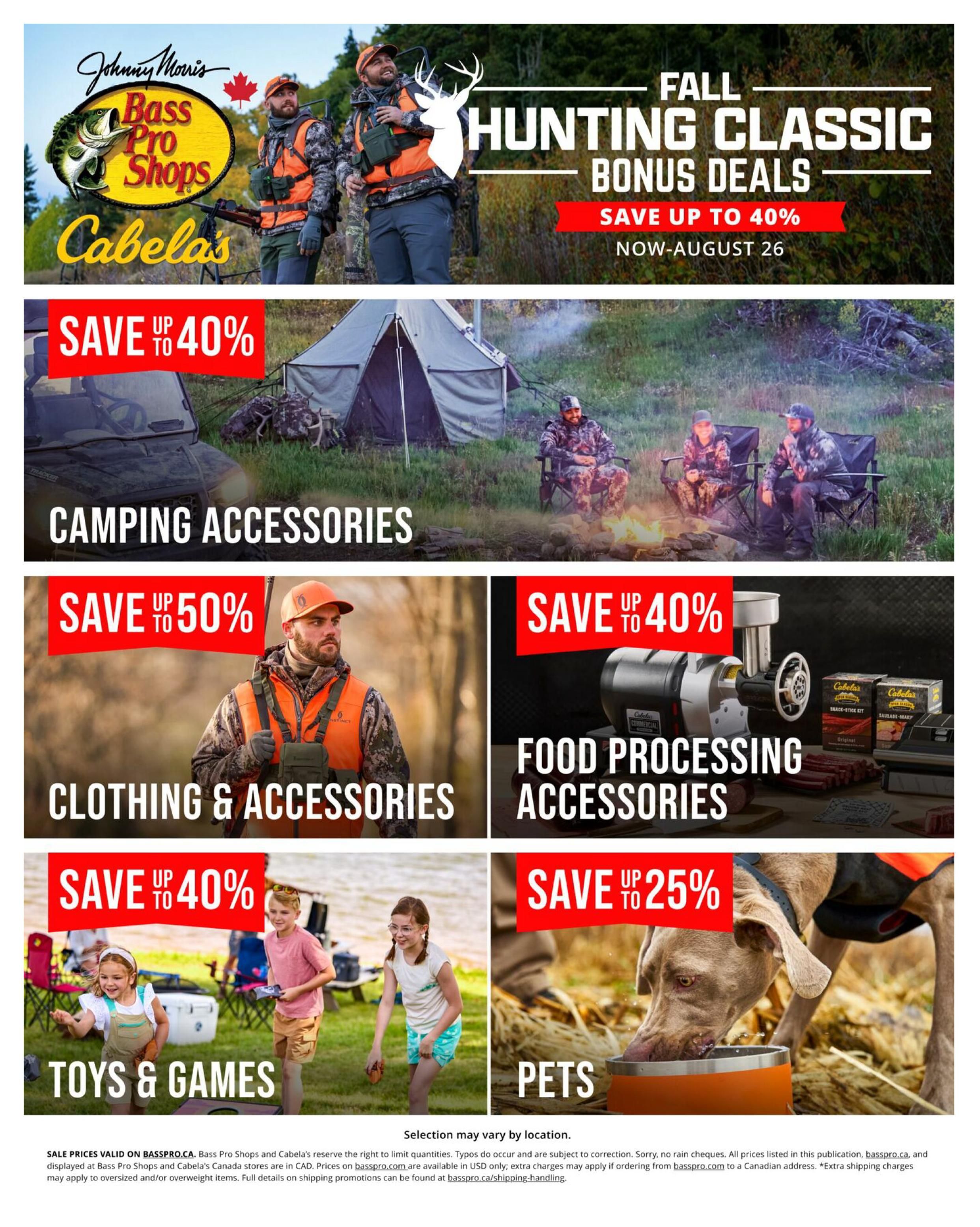 Bass Pro Shops Flyer August 21 to 26