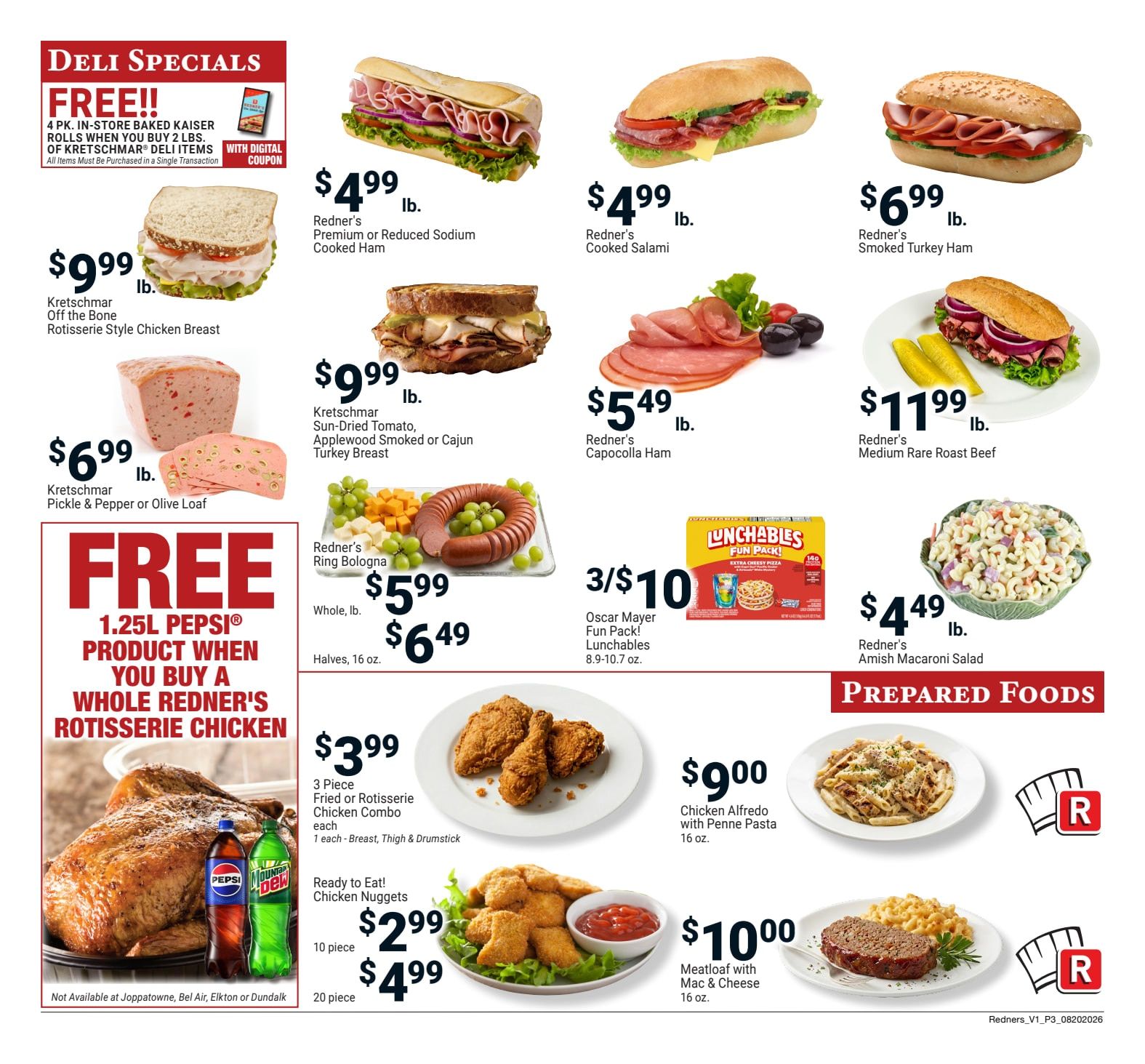 Redner's Markets (Hegins, PA) Weekly Ad August 20 - 26, 2026