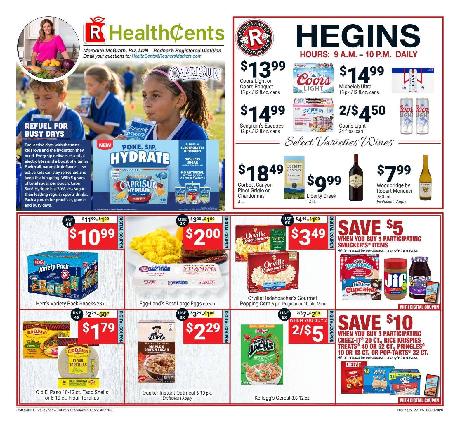Redner's Markets (Hegins, PA) Weekly Ad August 20 - 26, 2026