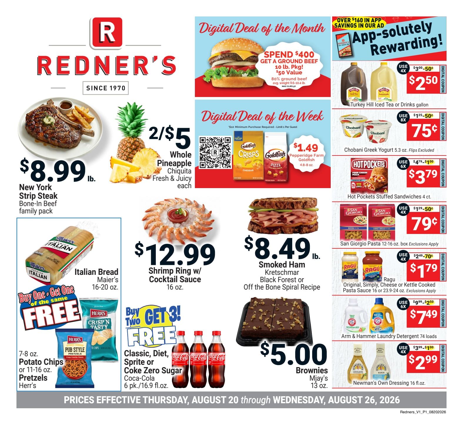 Redner's Markets (Schuylkill Haven, PA) Weekly Ad August 20 - 26, 2026