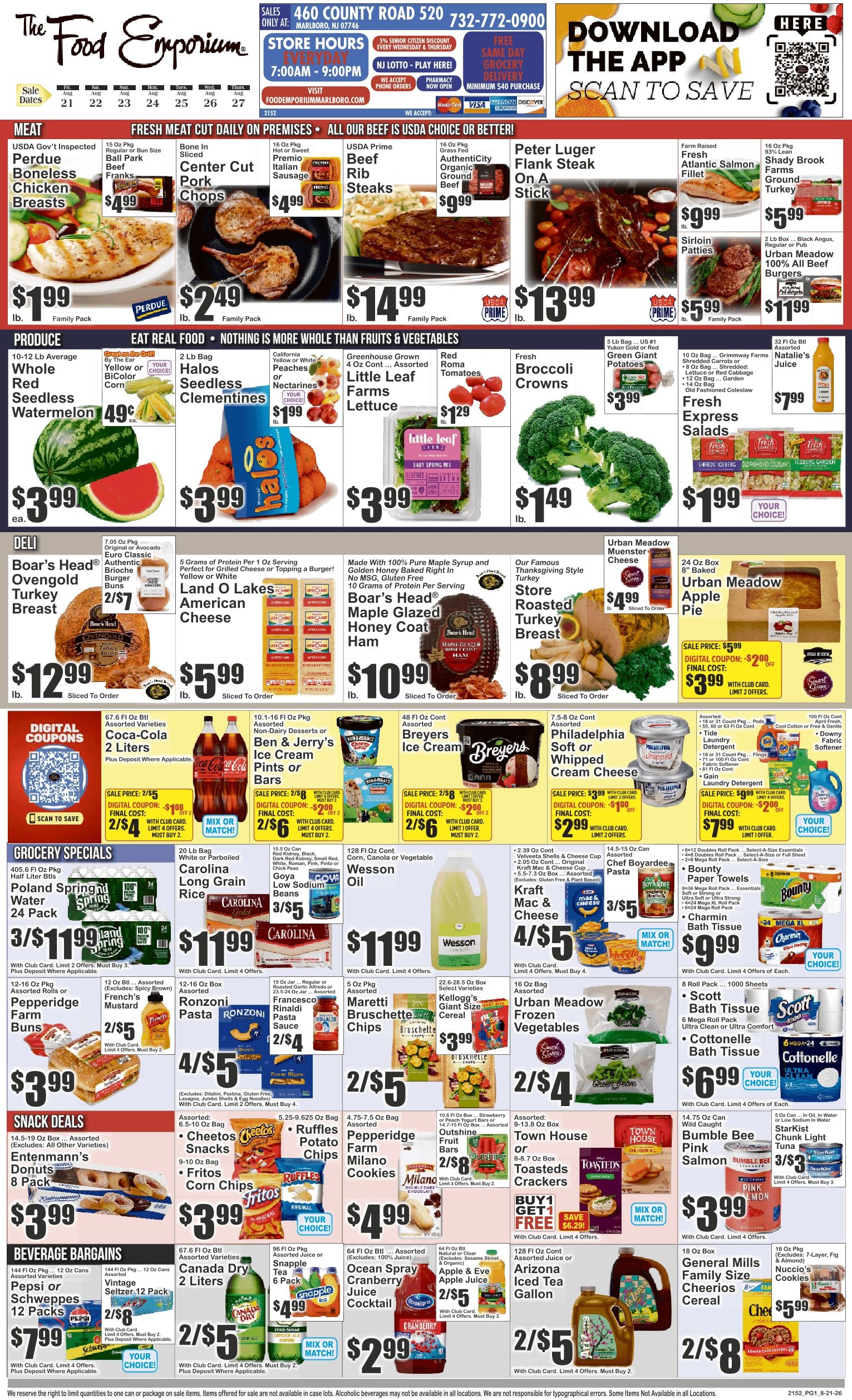The Food Emporium (460 County Road 520, Marlboro, NJ) Food Emporium Weekly Ad August 21 - 27, 2026