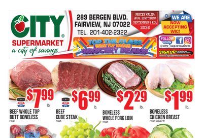 City Supermarkets (Fairview, NJ) Weekly Ad August 21 - September 3, 2026
