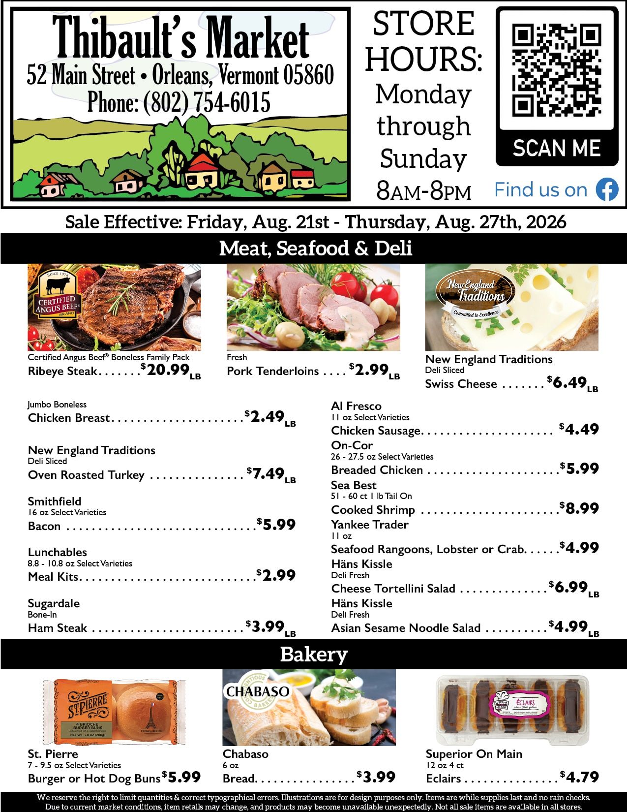 Thibault's Market Weekly Ad August 21 - 27, 2026