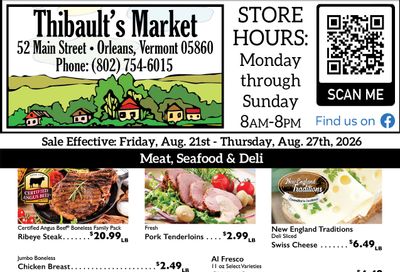 Thibault's Market Weekly Ad August 21 - 27, 2026